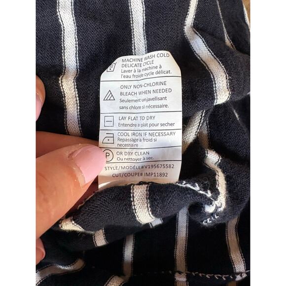 Vince Full Length Striped Knit Tank Maxi Dress Stretchy Scoop Neck - M - Picture 9 of 9